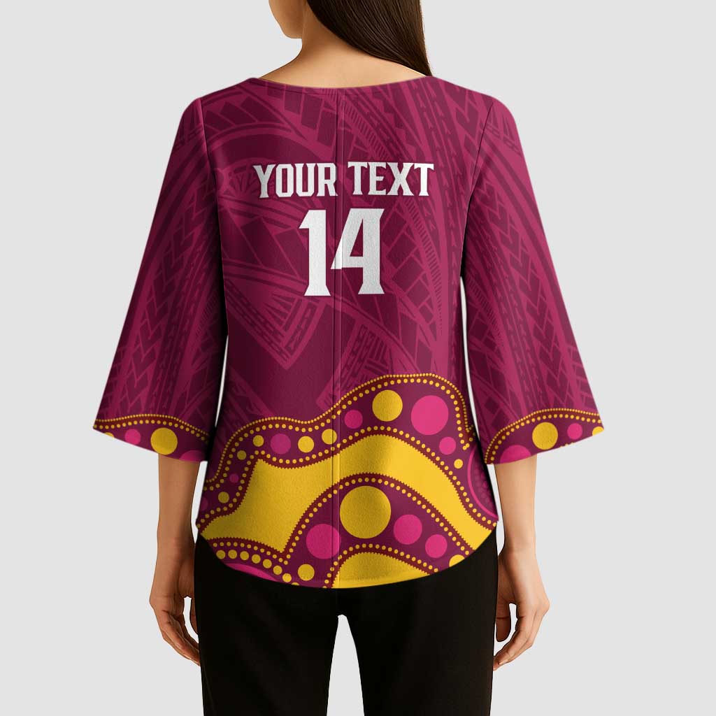 NRL Broncos Rugby Custom Kimono Sleeve Blouse Premiers Trophy Carn The Bronx - Aussie Hoodie