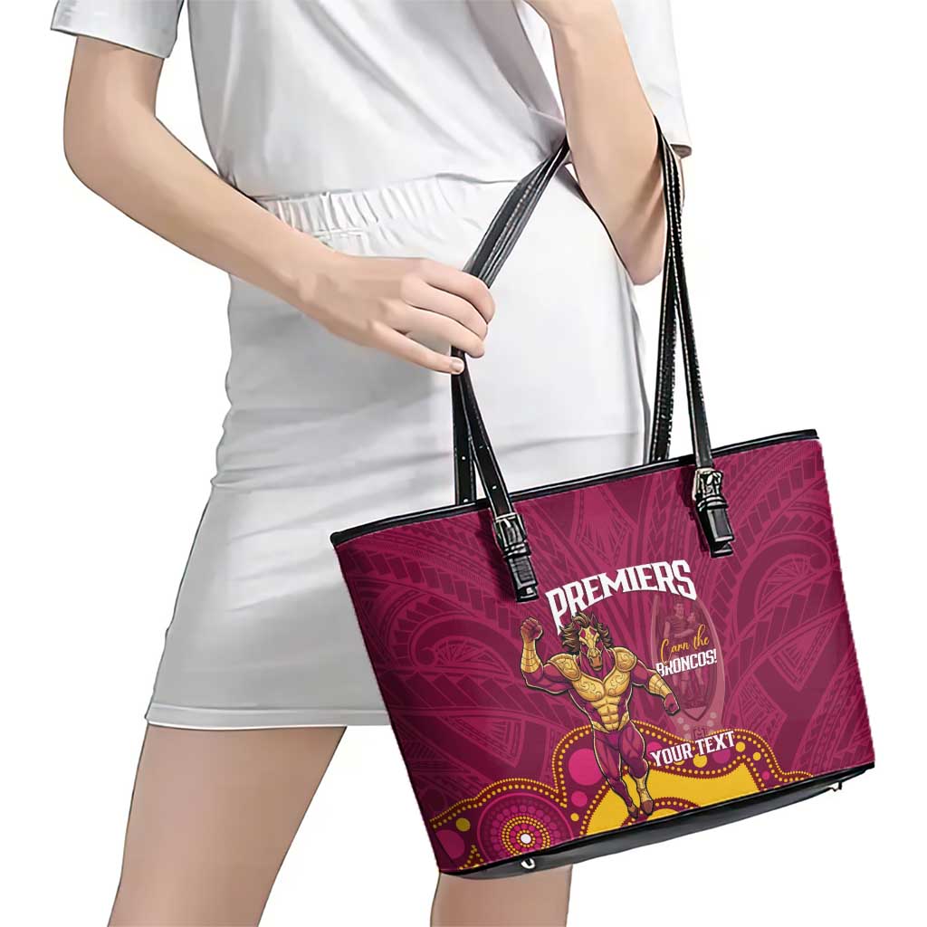 NRL Broncos Rugby Custom Leather Tote Bag Premiers Trophy Carn The Bronx - Aussie Hoodie