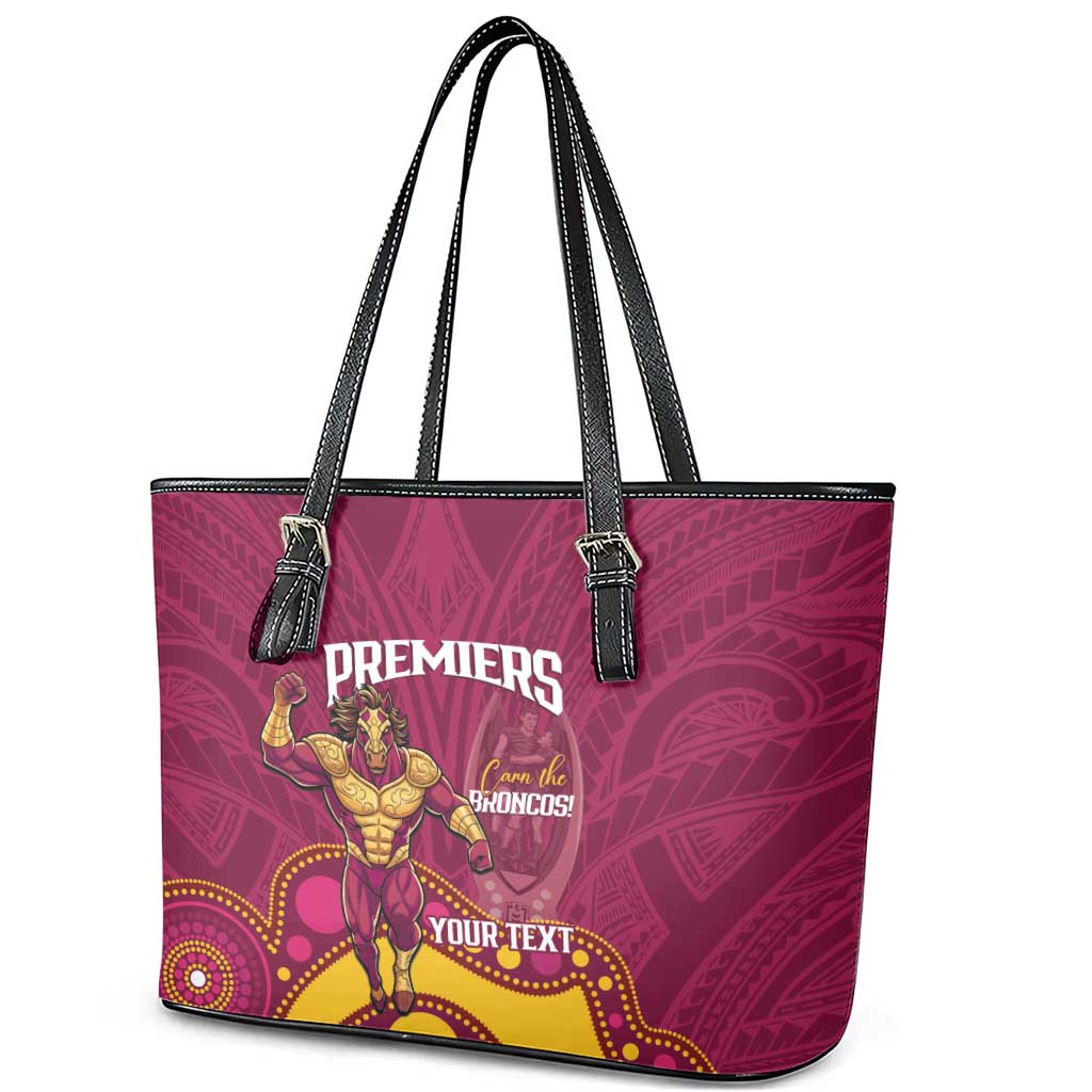 NRL Broncos Rugby Custom Leather Tote Bag Premiers Trophy Carn The Bronx - Aussie Hoodie