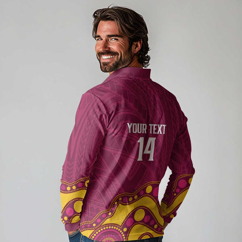 NRL Broncos Rugby Custom Long Sleeve Polo Shirt Premiers Trophy Carn The Bronx - Aussie Hoodie