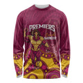 NRL Broncos Rugby Custom Long Sleeve Shirt Premiers Trophy Carn The Bronx - Aussie Hoodie