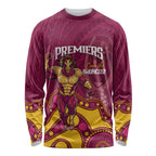 NRL Broncos Rugby Custom Long Sleeve Shirt Premiers Trophy Carn The Bronx - Aussie Hoodie