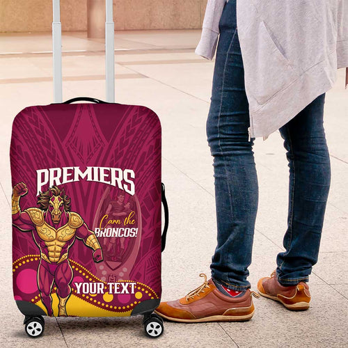 NRL Broncos Rugby Custom Luggage Cover Premiers Trophy Carn The Bronx - Aussie Hoodie