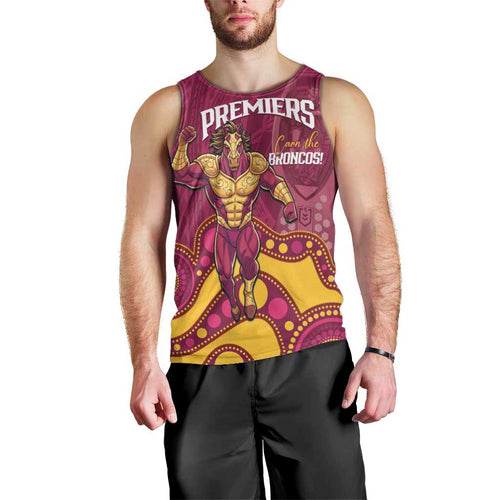 NRL Broncos Rugby Custom Men Tank Top Premiers Trophy Carn The Bronx - Aussie Hoodie