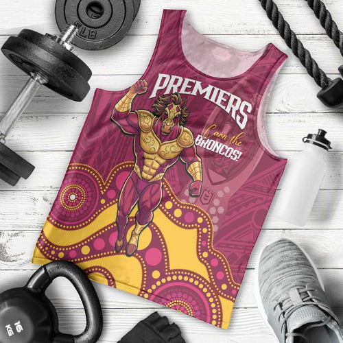 NRL Broncos Rugby Custom Men Tank Top Premiers Trophy Carn The Bronx - Aussie Hoodie