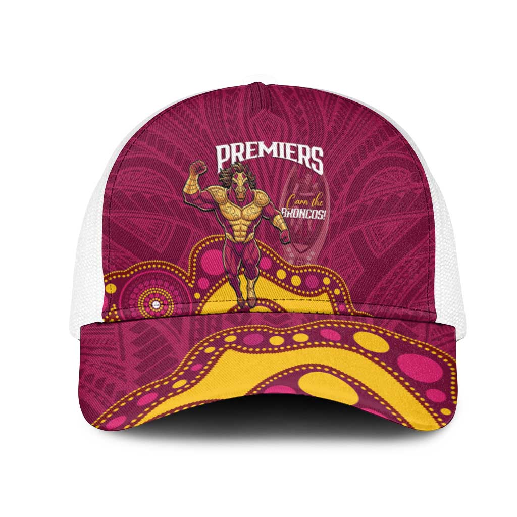 NRL Broncos Rugby Mesh Trucker Cap Premiers Trophy Carn The Bronx - Aussie Hoodie