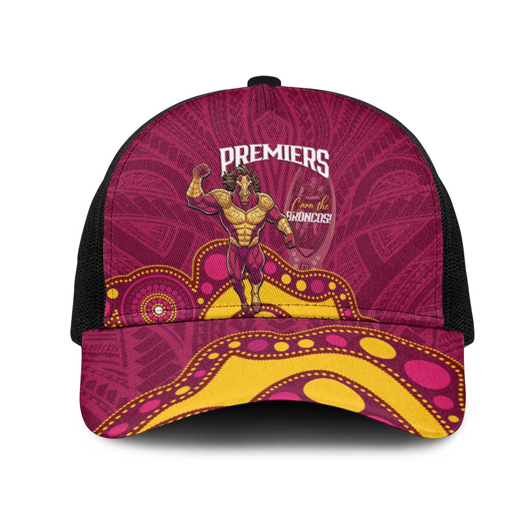 NRL Broncos Rugby Mesh Trucker Cap Premiers Trophy Carn The Bronx - Aussie Hoodie