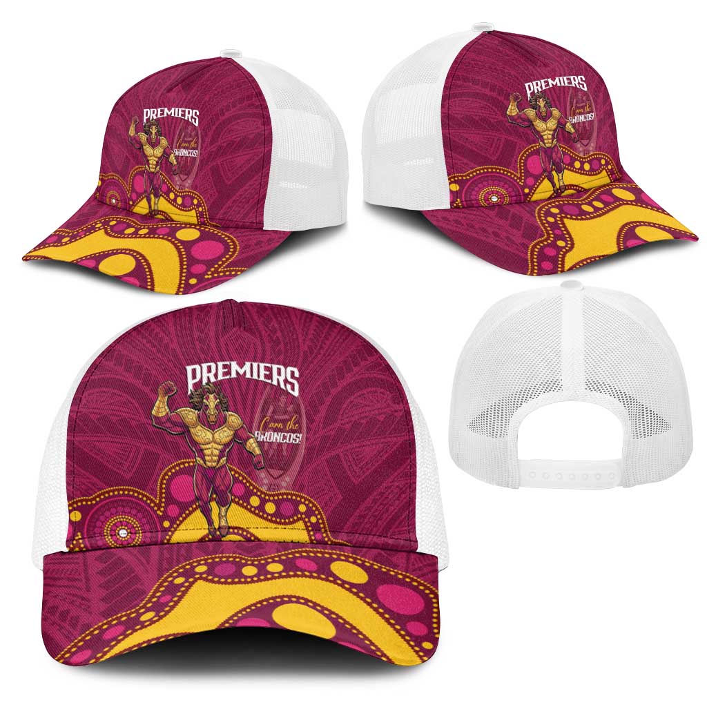 NRL Broncos Rugby Mesh Trucker Cap Premiers Trophy Carn The Bronx - Aussie Hoodie