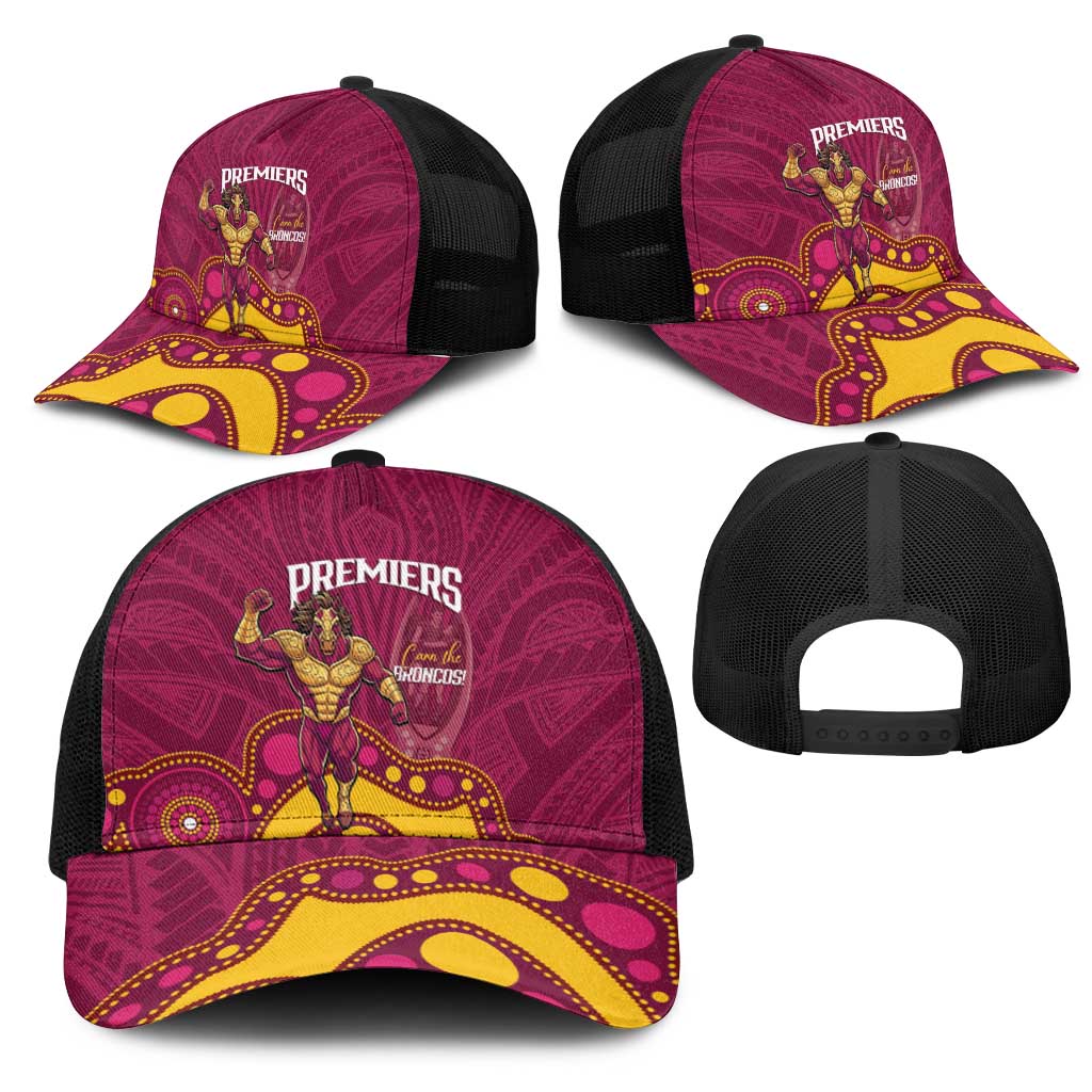 NRL Broncos Rugby Mesh Trucker Cap Premiers Trophy Carn The Bronx - Aussie Hoodie