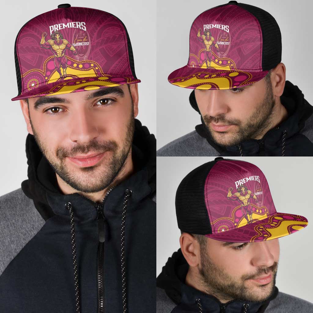 NRL Broncos Rugby Mesh Trucker Cap Premiers Trophy Carn The Bronx - Aussie Hoodie