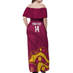 NRL Broncos Rugby Custom Off Shoulder Maxi Dress Premiers Trophy Carn The Bronx - Aussie Hoodie