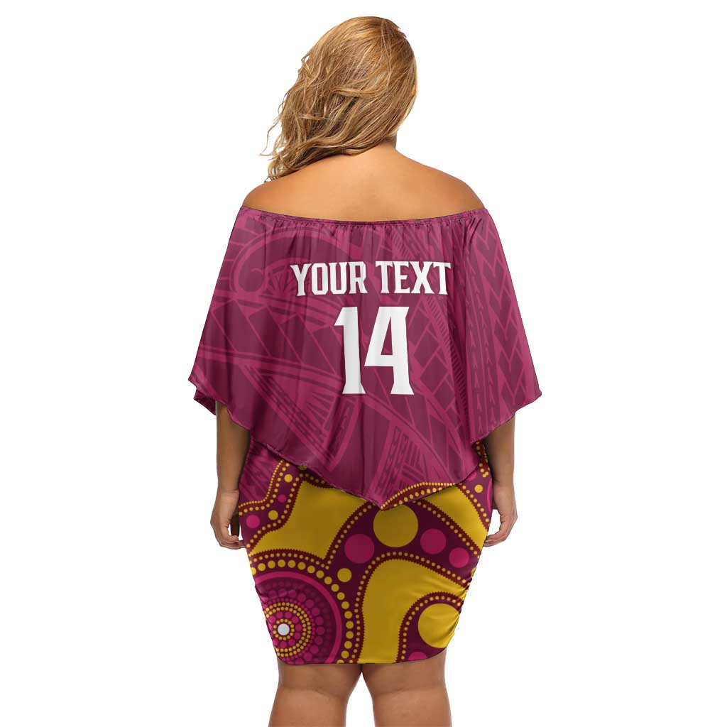 NRL Broncos Rugby Custom Off Shoulder Short Dress Premiers Trophy Carn The Bronx - Aussie Hoodie