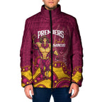 NRL Broncos Rugby Custom Padded Jacket Premiers Trophy Carn The Bronx - Aussie Hoodie