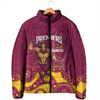 NRL Broncos Rugby Custom Padded Jacket Premiers Trophy Carn The Bronx - Aussie Hoodie