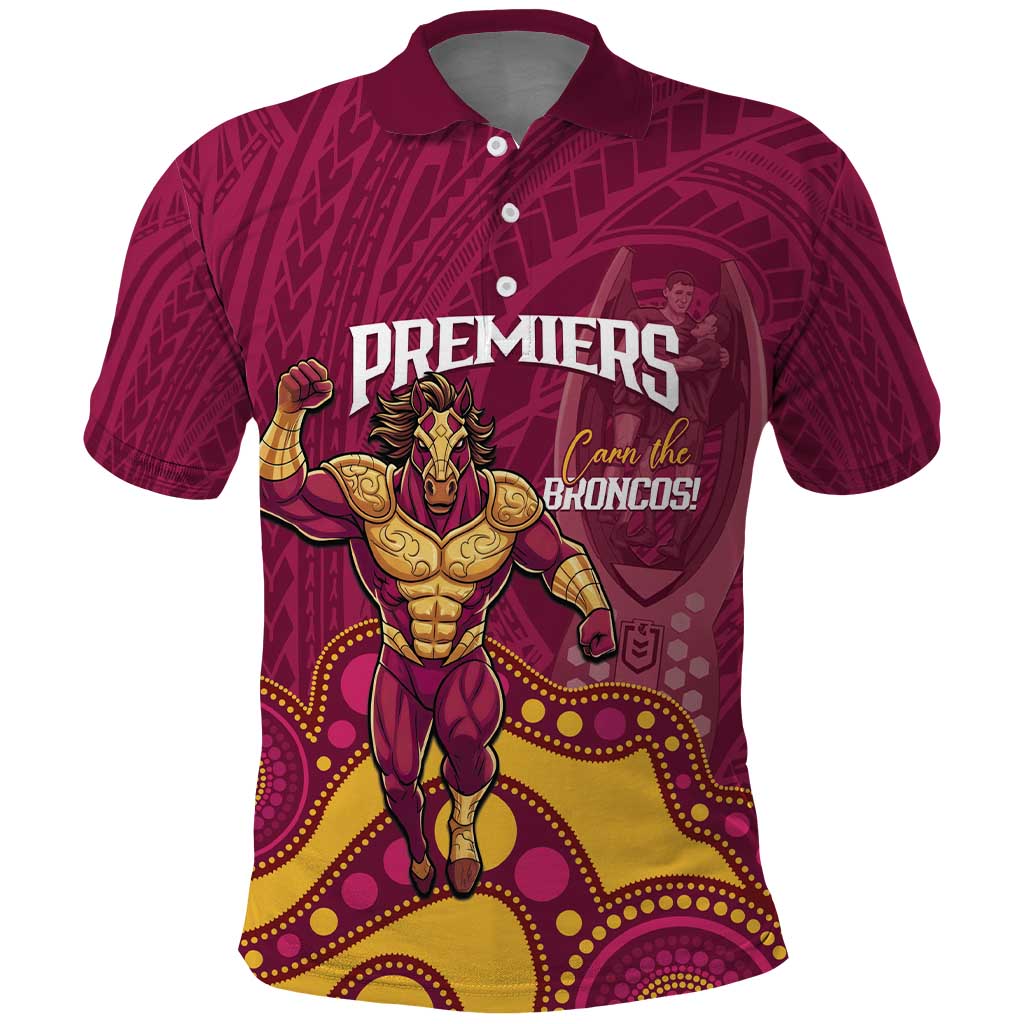 NRL Broncos Rugby Custom Polo Shirt Premiers Trophy Carn The Bronx - Aussie Hoodie