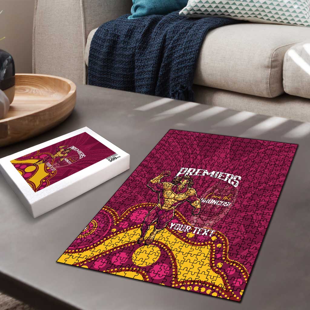 NRL Broncos Rugby Custom Puzzle Premiers Trophy Carn The Bronx - Aussie Hoodie