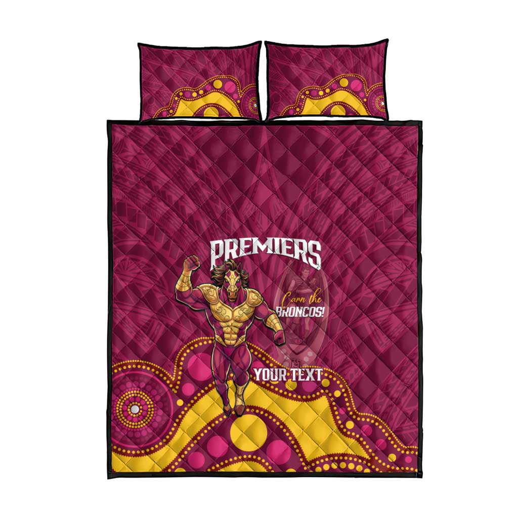 NRL Broncos Rugby Custom Quilt Bed Set Premiers Trophy Carn The Bronx - Aussie Hoodie