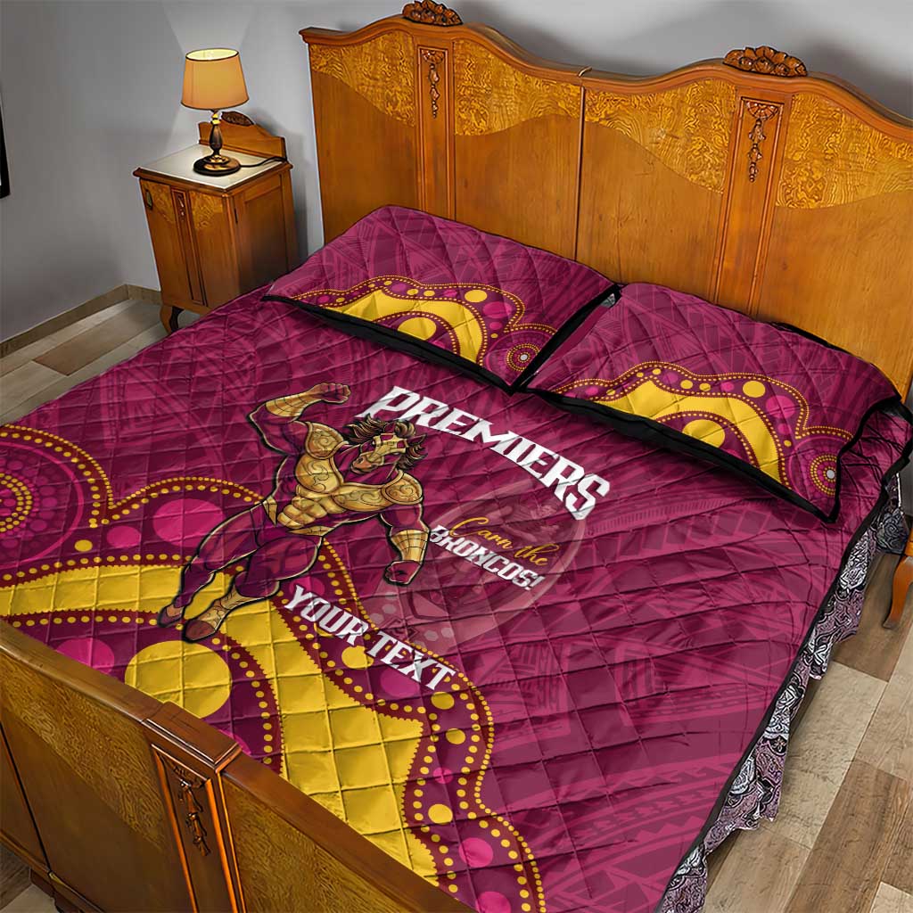 NRL Broncos Rugby Custom Quilt Bed Set Premiers Trophy Carn The Bronx - Aussie Hoodie
