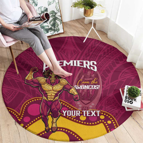 NRL Broncos Rugby Custom Round Carpet Premiers Trophy Carn The Bronx - Aussie Hoodie