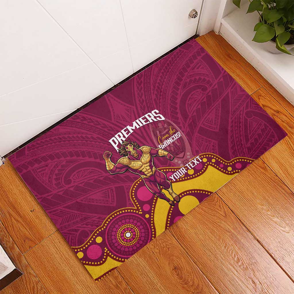 NRL Broncos Rugby Custom Rubber Doormat Premiers Trophy Carn The Bronx - Aussie Hoodie