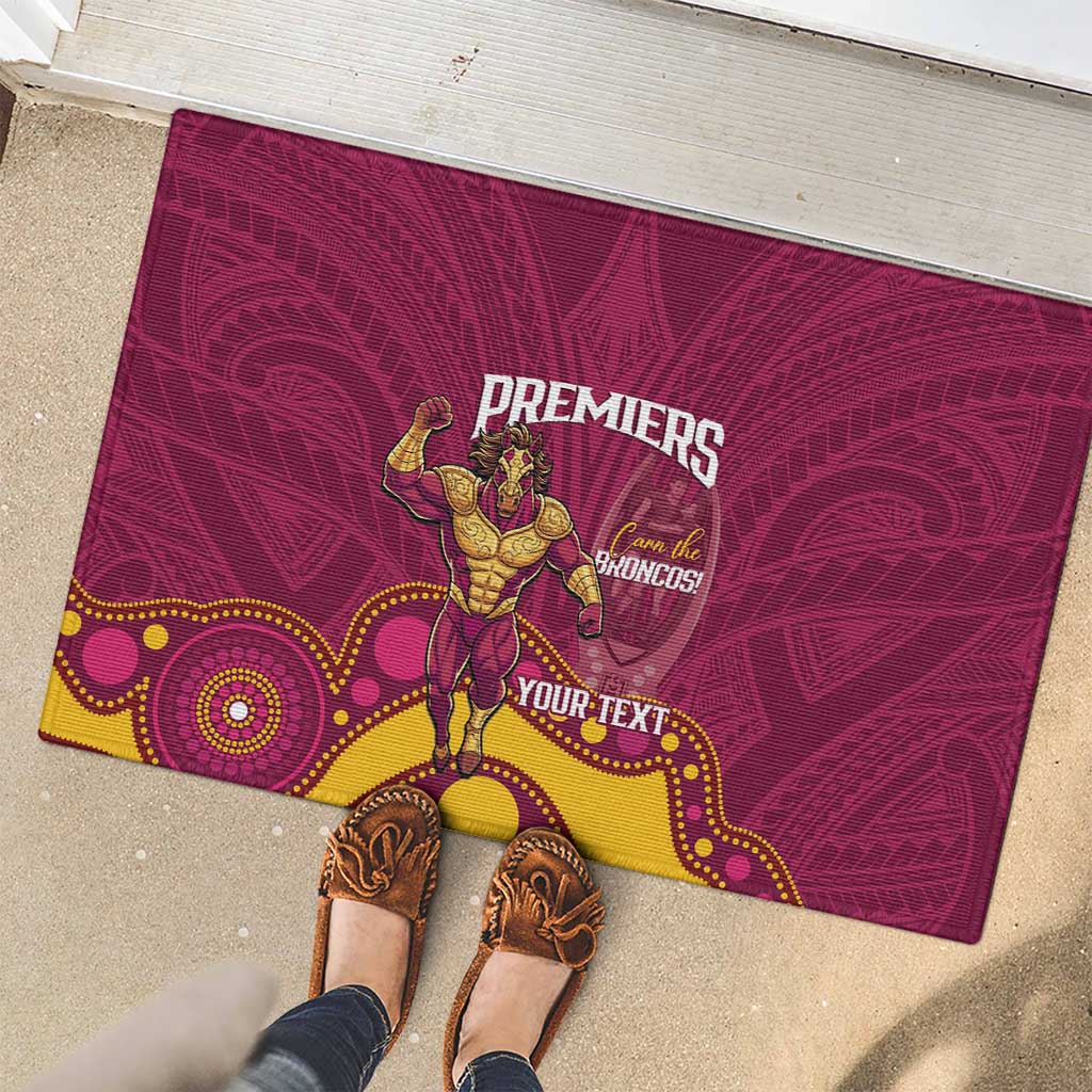 NRL Broncos Rugby Custom Rubber Doormat Premiers Trophy Carn The Bronx - Aussie Hoodie