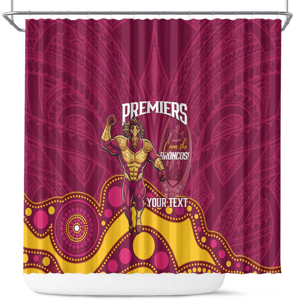 NRL Broncos Rugby Custom Shower Curtain Premiers Trophy Carn The Bronx - Aussie Hoodie