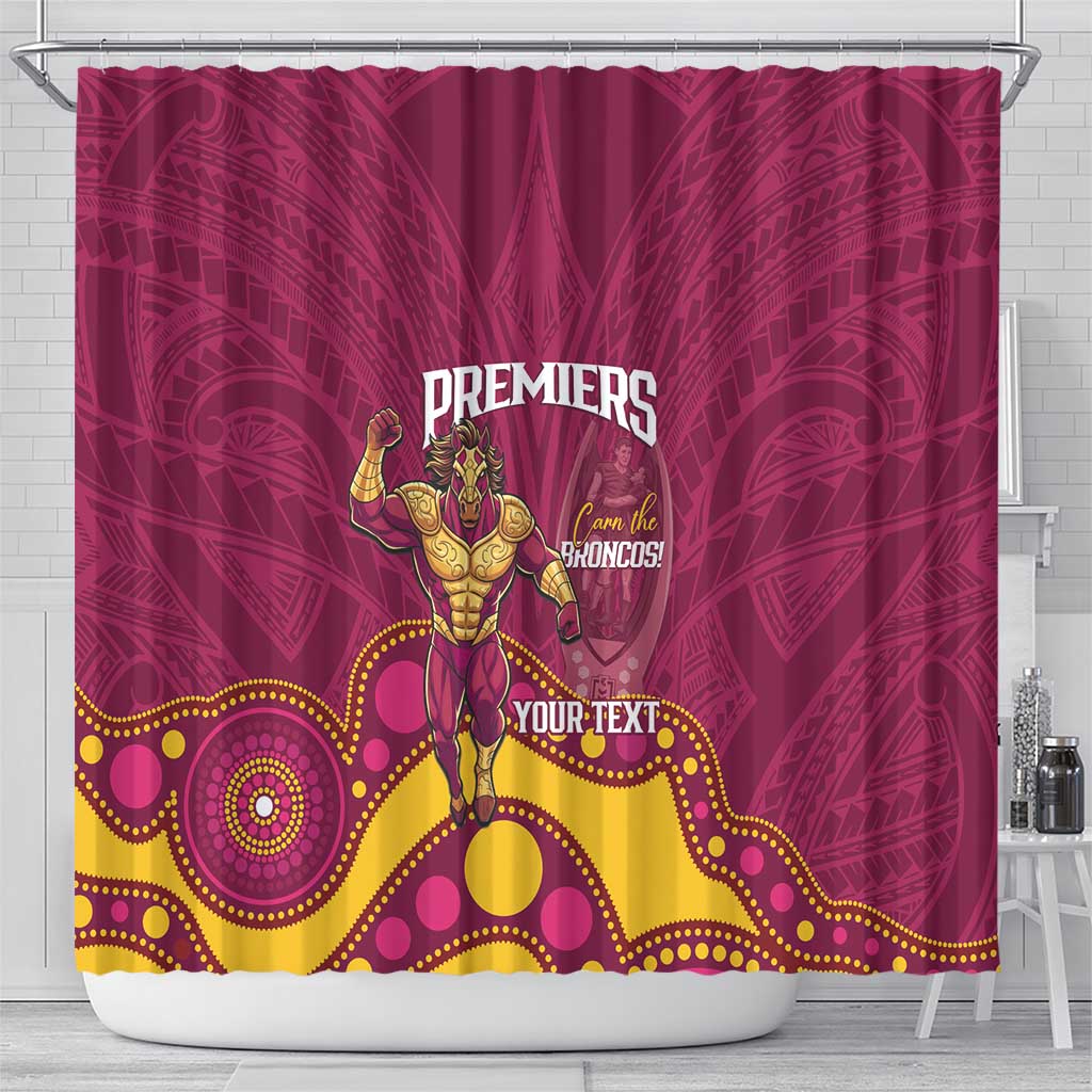 NRL Broncos Rugby Custom Shower Curtain Premiers Trophy Carn The Bronx - Aussie Hoodie
