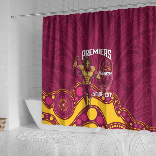 NRL Broncos Rugby Custom Shower Curtain Premiers Trophy Carn The Bronx - Aussie Hoodie