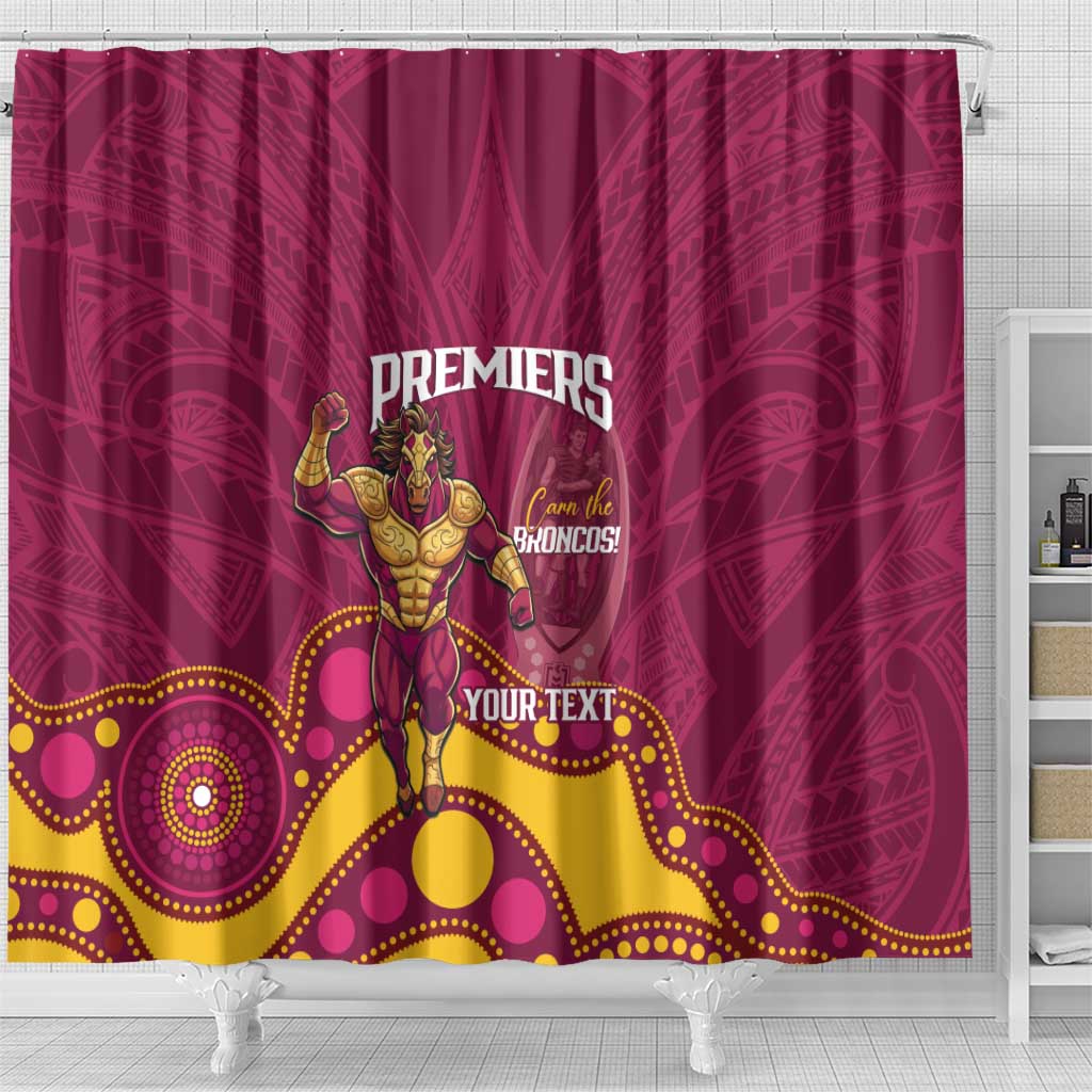 NRL Broncos Rugby Custom Shower Curtain Premiers Trophy Carn The Bronx - Aussie Hoodie