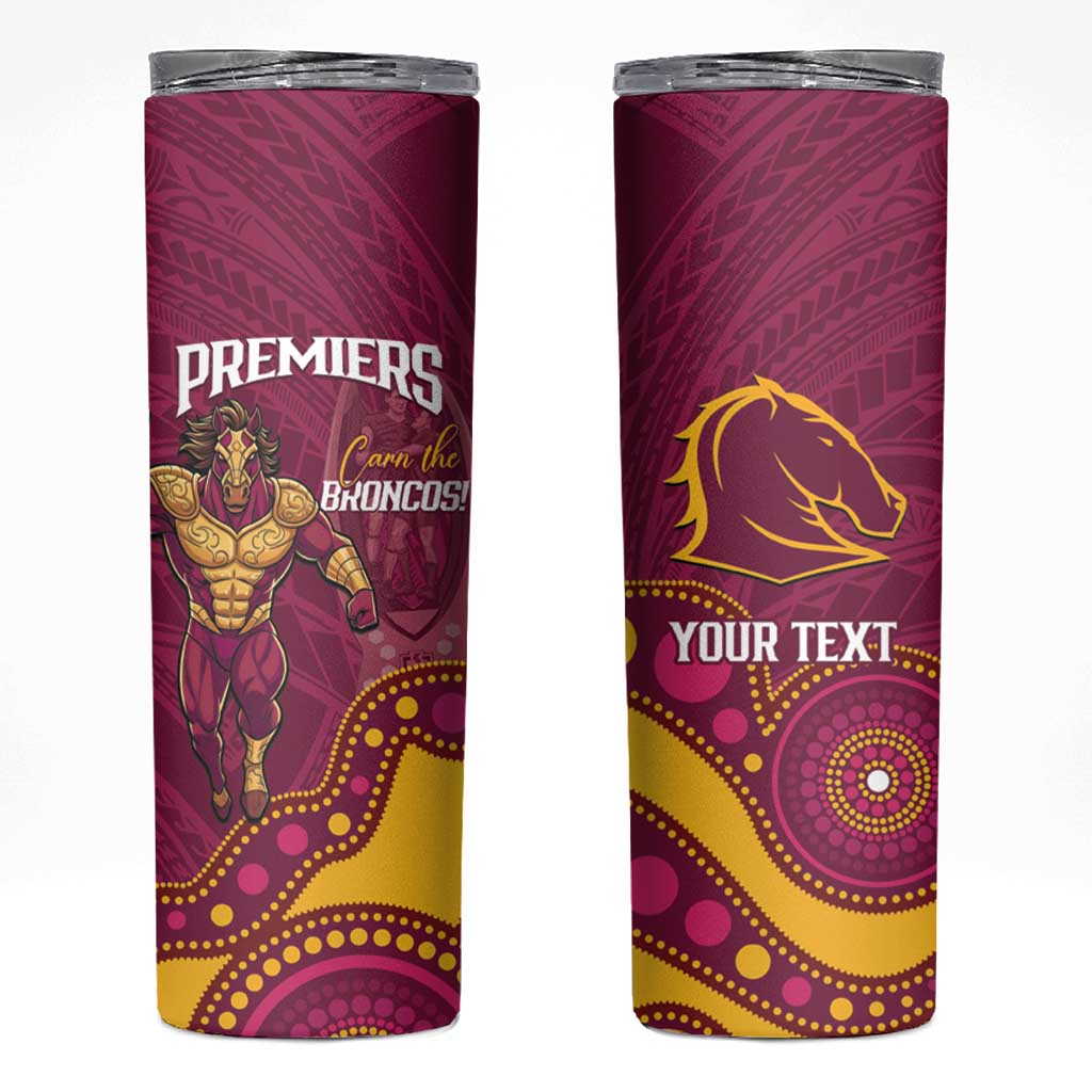 NRL Broncos Rugby Custom Skinny Tumbler Premiers Trophy Carn The Bronx - Aussie Hoodie