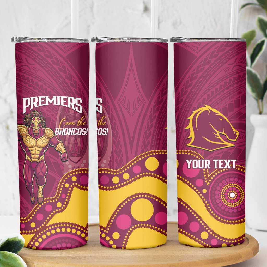 NRL Broncos Rugby Custom Skinny Tumbler Premiers Trophy Carn The Bronx - Aussie Hoodie