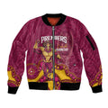NRL Broncos Rugby Custom Sleeve Zip Bomber Jacket Premiers Trophy Carn The Bronx - Aussie Hoodie