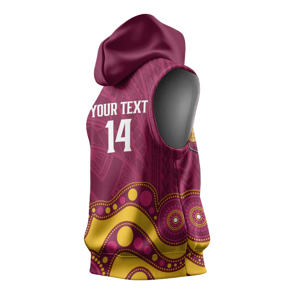 NRL Broncos Rugby Custom Sleeveless Hoodie Premiers Trophy Carn The Bronx - Aussie Hoodie