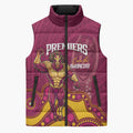 NRL Broncos Rugby Custom Sleeveless Puffer Jacket Premiers Trophy Carn The Bronx - Aussie Hoodie