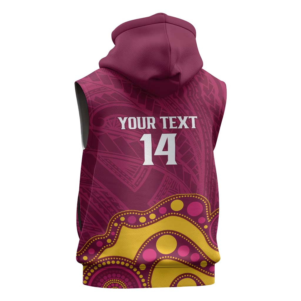 NRL Broncos Rugby Custom Sleeveless Zip Hoodie Premiers Trophy Carn The Bronx LT14