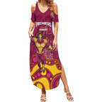 NRL Broncos Rugby Custom Summer Maxi Dress Premiers Trophy Carn The Bronx - Aussie Hoodie