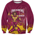 NRL Broncos Rugby Custom Sweatshirt Premiers Trophy Carn The Bronx - Aussie Hoodie
