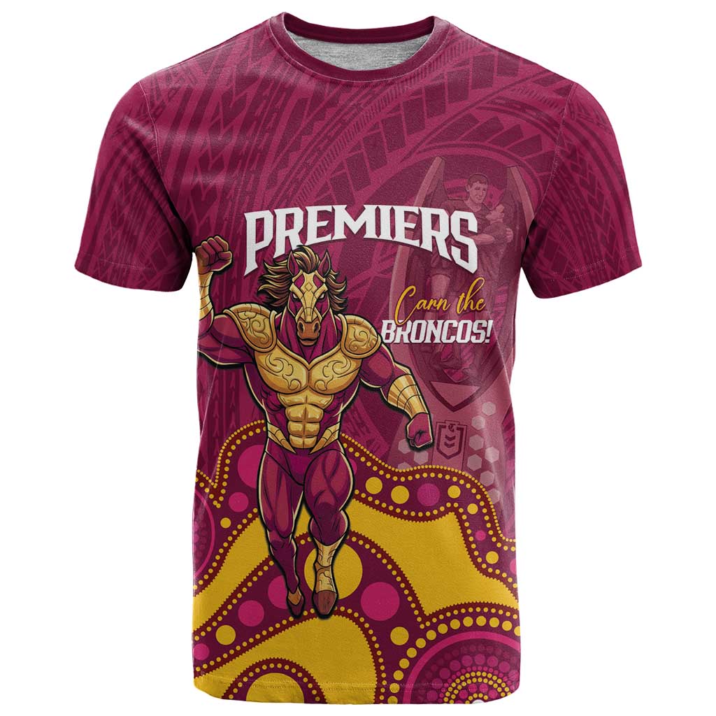 NRL Broncos Rugby Custom T Shirt Premiers Trophy Carn The Bronx - Aussie Hoodie