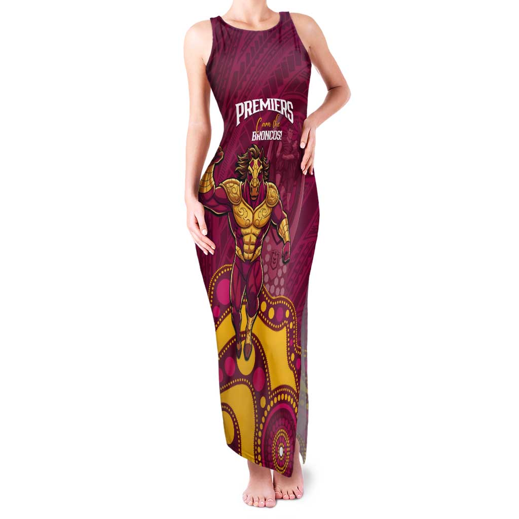 NRL Broncos Rugby Custom Tank Maxi Dress Premiers Trophy Carn The Bronx - Aussie Hoodie
