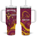 NRL Broncos Rugby Custom Tumbler With Handle Premiers Trophy Carn The Bronx - Aussie Hoodie
