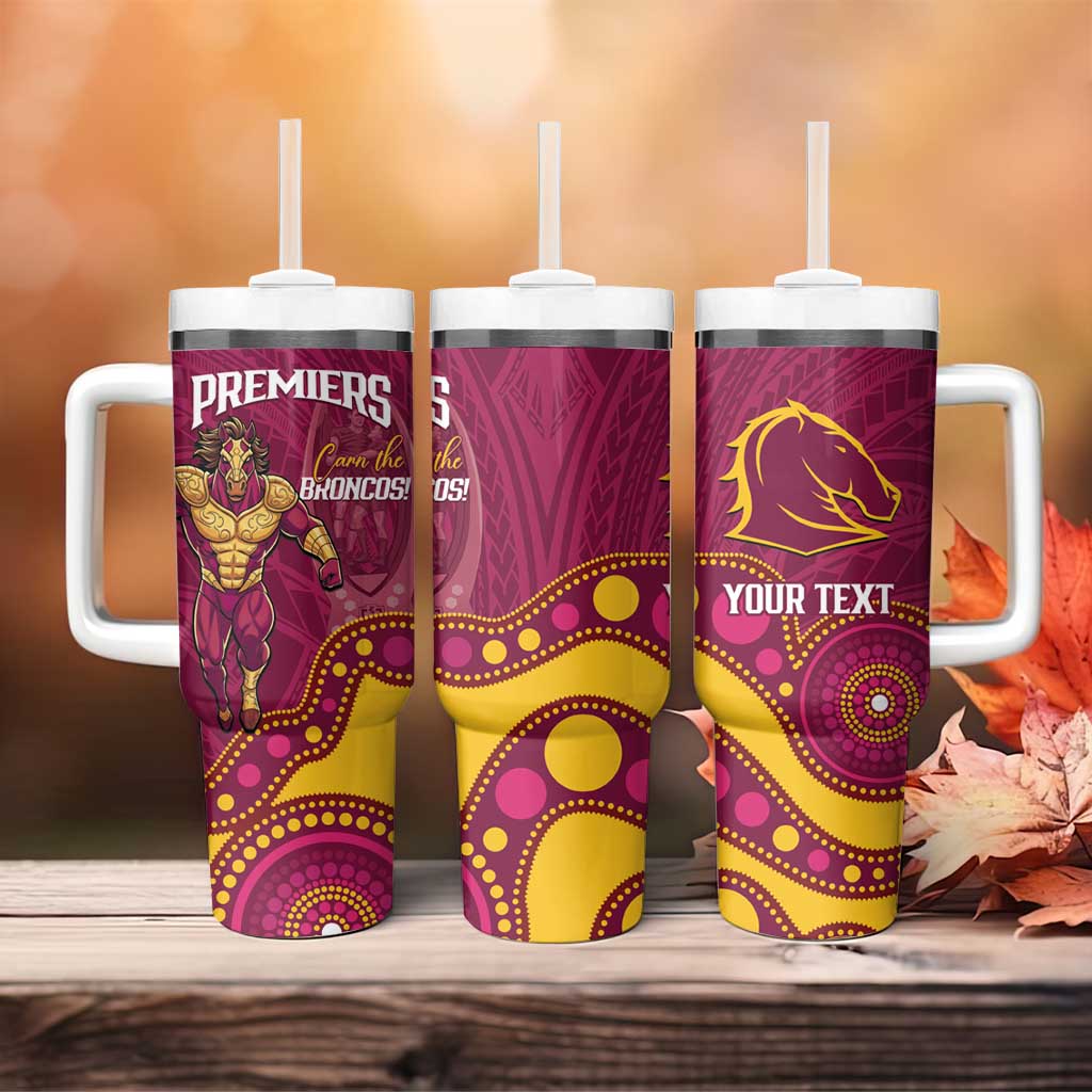 NRL Broncos Rugby Custom Tumbler With Handle Premiers Trophy Carn The Bronx - Aussie Hoodie