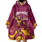 NRL Broncos Rugby Custom Wearable Blanket Hoodie Premiers Trophy Carn The Bronx - Aussie Hoodie