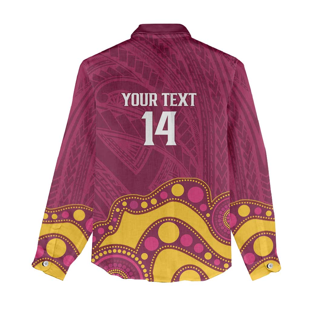 NRL Broncos Rugby Custom Women Casual Shirt Premiers Trophy Carn The Bronx - Aussie Hoodie