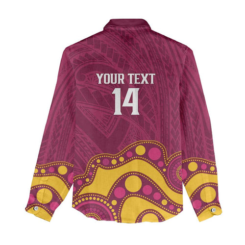 NRL Broncos Rugby Custom Women Casual Shirt Premiers Trophy Carn The Bronx - Aussie Hoodie