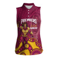NRL Broncos Rugby Custom Women Sleeveless Polo Shirt Premiers Trophy Carn The Bronx - Aussie Hoodie