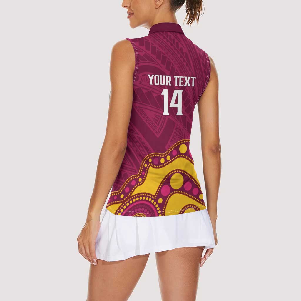 NRL Broncos Rugby Custom Women Sleeveless Polo Shirt Premiers Trophy Carn The Bronx - Aussie Hoodie