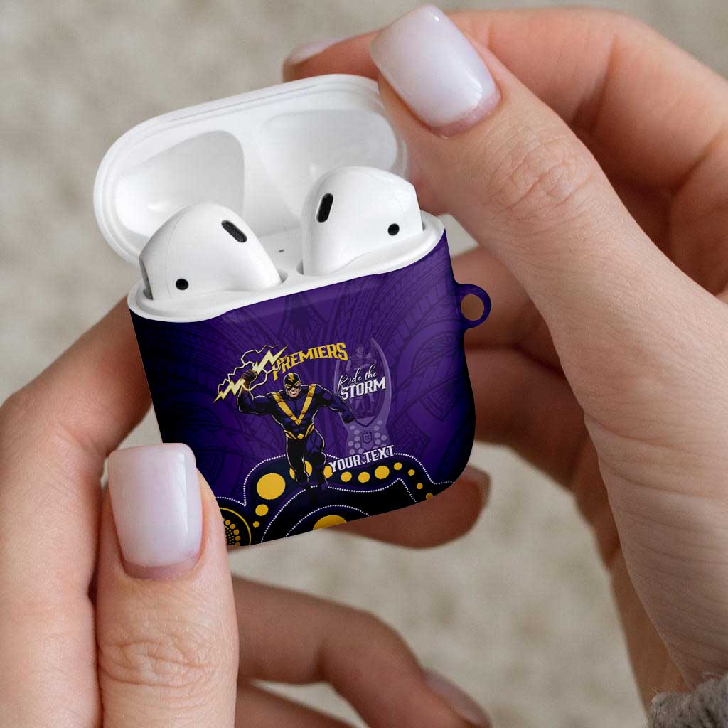 NRL Melbourne Rugby Custom AirPods Case Premiers Trophy Ride The Storm - Aussie Hoodie