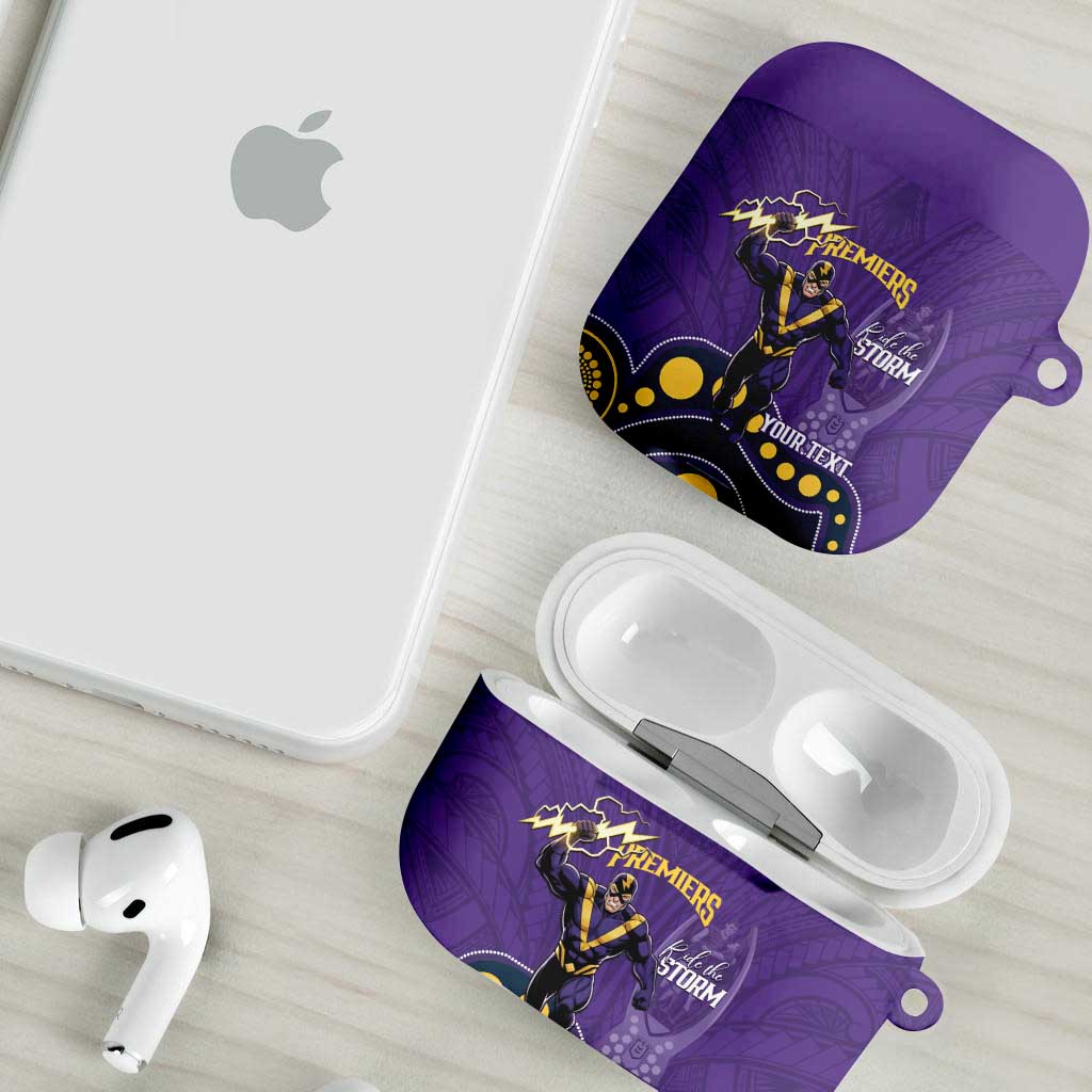 NRL Melbourne Rugby Custom AirPods Case Premiers Trophy Ride The Storm - Aussie Hoodie