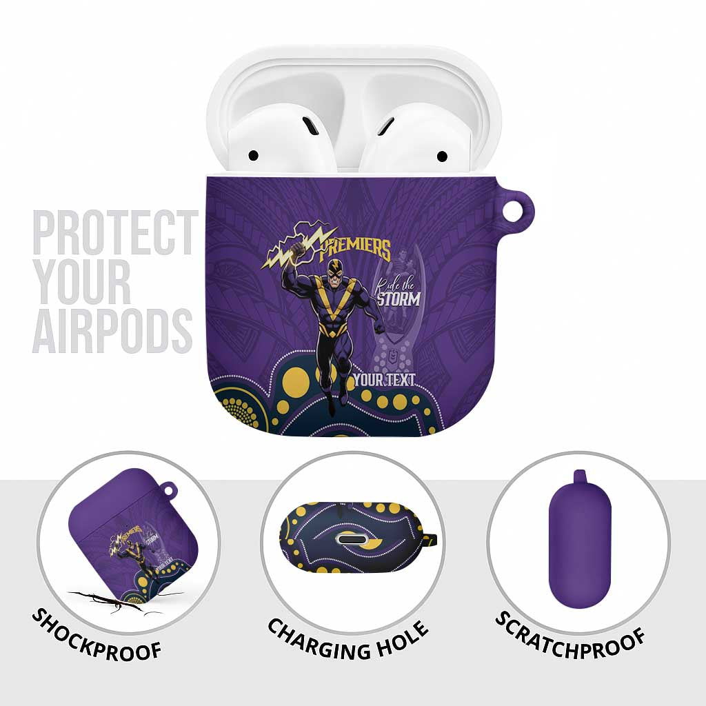 NRL Melbourne Rugby Custom AirPods Case Premiers Trophy Ride The Storm - Aussie Hoodie