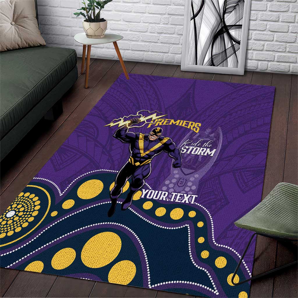 NRL Melbourne Rugby Custom Area Rug Premiers Trophy Ride The Storm - Aussie Hoodie